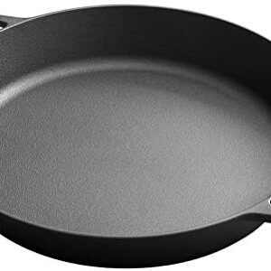 Pre-Seasoned Cast Iron Skillet, Large 15" Dual Handle Frying Pan for Bread, Baking,Pizza, Outdoor Cooking, Camping, Grill, Stovetop, Oven Safe Cookware