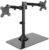 VIVO Freestanding Dual Monitor Stand with Sleek Glass Base and Adjustable Arms, Mounts 2 Screens up to 32 inch and 22 lbs Each, Black, STAND-V002FG