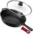 Cuisinel Cast Iron Skillet with Lid – 12″-Inch Frying Pan + Glass Cover + Silicone Handle Holder – Pre-Seasoned Oven Safe Cookware – Indoor/Outdoor Use – Grill, BBQ, Fire, Stovetop, Induction