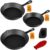 Cast Iron Skillets – 3 Pan Cast Iron Set (6″,8″,10″ Inch) With Handle Cover & Scraper, Pre-Seasoned Saute Fry Oven Safe Cookware For Home & Outdoor Cooking & Frying On Stove, Grill & Campfire