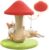 PETEPELA Mushroom Cat Scratching Post, Cat Scratcher Cute with 100% Sisal Covered Scratching Post & Pompoms Cat Toy, Mushroom Cat Post for Indoor Cats