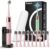 Sonic Electric Toothbrush for Adults & Kids, Rechargeable Electric Toothbrush with 10 Brush Heads & Travel Case, Teeth Whitening, Power Electric Toothbrush with Holder, Charge for 120 Days – Pink