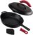 Cuisinel Cast Iron Skillet with Lid – 12″-inch Pre-Seasoned Covered Frying Pan Set + Silicone Handle & Lid Holders + Scraper/Cleaner – Indoor/Outdoor, Oven, Stovetop, Camping Fire, Grill Safe Cookware