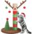 BOLUO Christmas Cat Scratching Post Deer Cat Trees for Adult Cats Scratcher Cute Toy Kitten Kitty Sisal Scratch with Teaser Ball Indoor 25 inch