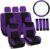 FH Group Full Set Car Seat Covers Cloth, Universal Fit combo, Set with Steering Wheel Cover and Seat Belt Pad fits Most Cars, SUVs, Trucks Purple