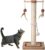 PEEKAB Cat Scratching Post Premium Sisal Scratch Posts with Tracking Interactive Toys Vertical Scratcher for Indoor Cats and Kittens- 25 inches Beige