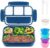 QQKO 4-Compartment Bento Box for Adults – 1200 ML Leak-Proof Food Container With Muffin Cups, Utensils, Sauce Jar – Microwave & Dishwasher Safe