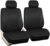 2pcs Cloth Car Seat Covers Black Universal Fit Seat Protector for Sedan, Truck, SUV Front Seats