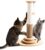 Made4Pets Cat Scratching Post, 23″ Tall Sisal Cat Scratcher Post with Cat Self Groomer, 4-in-1 Interactive Trackball Toys with Cat Hair Brush, Vertical Cat Climbing Tree with Dangling Plush Balls