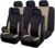 Flying Banner Car Seat Covers Set Beige Tan Front Seats Rear Bench Polyester car seat Protectors Easy installations Rear Bench Split Classic Man Lady Truck