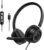 Headset wtih Mic, USB Headset with Microphone for PC, Computer Headset with Noise Canceling Microphone for Laptop, Wired Headset with Mute for Home Office Online Class Skype Zoom Meetings