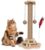 Kitten Scratching Post – 4 in 1 Cat Scratching Post,Wooden Cat Scratch Post with 2 Level Cat Sisal Balls Interactive Cat Toy & 2 Sisal Hanging Balls for Indoor Kittens, Gifts