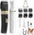 Dog Hair Clippers for Grooming Kit and Dog Paw Trimmer Nail Grinder for Grooming, Low Noise Rechargeable Cordless, Shaver Grooming Supplies for Pet Cats Dogs (Black, White)