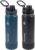 ThermoFlask 24 oz Double Wall Vacuum Insulated Stainless Steel 2-Pack of Water Bottles, Mayan Blue/Black