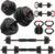 Adjustable dumbbell set,10/20/35/45/55/70/90lbs Free Weights set with upgraded nut, 4 in 1 Weight Set Used as Kettlebells, Barbell, Push up Stand, Fitness Exercise for Home Gym Suitable Men/Women