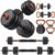 FEIERDUN Adjustable Dumbbells, 20/30/40/45/70/90lbs Free Weight Set with Connector, 4 in1 Dumbbells Set Used as Barbell, Kettlebells, Push up Stand, Fitness Exercises for Home Gym Suitable Men/Women