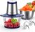 DEVINC Food Processor, Electric Food Chopper with 2 Bowls (8 Cup+8 Cup), 2 Sets Blades, 500W Meat Grinder & Veggie Chopper, 2 Speed for Baby food &Family Use Blue