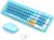 Wireless Keyboard Mouse, 2.4GHz Compact Quiet Cordless Keyboard and Mouse Combo with Nano USB Receiver for Windows, Laptop, PC, Notebook Blue