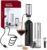 CIRCLE JOY Electric Wine Opener Set 4-in-1 Wine Set with Rechargeable Wine Opener, Rechargeable Wine Aerator Pourer, Foil Cutter and Vacuum Wine Stopper, Gift Set for Wine Lovers, Silver