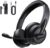 Wireless Headset with Mic for Work with AI Noise Cancelling Mic for Clear Calls, Bluetooth V5.3 Headphones with Microphone to USB A/C Dongle & Mic Mute for Computer Laptop PC iPhone (Black)