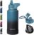 32oz Insulated Water Bottle with Straw, Stainless Steel Metal Vacuum Water Flask, Large Thermos Water bottle with Leakproof 3 Lids for Travel, Camping, Gym Sports Indigo Black