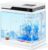 PONDON Fish Tank, 4 Gallon Beta Fish Aquarium with Filter and Light, Glass Beta Fish Tank Startar Kit with Automatic Feeder