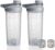 24 OZ Shaker Bottle for Protein Mixes, BPA Free Leakproof Portable Clear Shaker Cups for Workout, 2 Pack