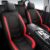 Car Seat Covers Full Set,Leather Seat Covers,Breathable and Sporty Car Seat Cover,Universal Fit Anti-Slip Seat Covers for SUV Cars Sedan and Truck(Full Seat,Black+Red,N2)