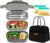 JBGOYON® Bento Lunch Box Set – 3 Stackable Containers for Adults and Kids- Includes Lunch Bag, Leak-Proof and BPA-Free – Built-in Utensil Set and Snack Bag – Dishwasher Safe(Grey Black)