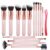 Real Perfection Makeup Brush Set 16 Pcs with 1 Eyebrow Razor Premium Synthetic Foundation Powder Concealers Eyeshadow Blush Makeup Brushes Make up Brushes Kit (Pink)