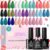 Beetles Gel Nail Polish Set, 23pcs Gel Polish Kit, 20 Colors Pink Green Blue Uv Gel Polish with Base Top Coat, All Season Manicure Tools for Beginners Nail Art Home Valentine’s Day Gift for Women