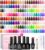 Beetles 110 PCS Gel Nail Polish Set, 100 Colors Infinite Inspiration All Season Red Brown Green Black Gel Polish with 5Pcs Base Top Coat Soak off UV Gel for Manicure Lovers DIY at Home Gifts for Women