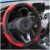 Car Steering Wheel Cover, 15 inch Carbon Fiber Microfiber PU Leather Elastic Steering Wheel Protector for Men Women, Anti-Slip Breathable Car Interior Accessories for Most Cars (Red)