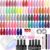 PHOENIXY 61 PCS Gel Nail Polish Kit with UV Light, 40 Colors Gel Nail Polish Set Spring Summer Collection with 48W Nail Lamp Manicure Starter Gel Nail Kit Base Top Coat Gifts for Women