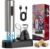 Crenova 6-in-1 Wine Opener Electric Rechargeable Automatic Corkscrew Bottle Opener set with Vacuum Stopper, Aerator Pourer, Foil Cutter, Display Base & USB Charging Cable, Silver, Valentine’s Day Gift