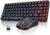 RedThunder K84 Wireless Keyboard and Mouse Combo, Rainbow Backlit Rechargeable Battery, 75% Layout TKL Ultra Compact Gaming Keyboard & Lightweight 3200 DPI Honeycomb Optical Mouse (Black)