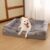 Orthopedic Egg Crate Foam Sofa Dog Bed – Ultra Comfortable Dog Beds Dogs for Miduem Dog- Breathable & Waterproof Pet Bed- Nonslip Bottom Dog Sofa Bed (Light Grey, 35.4 * 24.8 * 7inch)