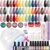 PHOENIXY Gel Nail Polish Kit with U V Light 40 Pcs Black Red White Pink Green Grey Brown Purple Blue Gel Nail Polish Set with 48W Nail Lamp Gel Nail Kit Gifts for Women