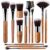 13 Bamboo Makeup Eye Brow Brushes Professional Set – Vegan & Cruelty Free – Eye shadow, Eyebrow, Eyeliner, Blending, Foundation, Blending, Blush, Powder Kabuki Brushes.…