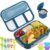 Bento Box, Lunch Box Kids, 1300ML Bento Box Adult Lunch Box with 4 Compartment &Food Picks &Cake Cups, Lunch Box Containers for Adults/Kids/Toddler, Leak-Proof, Microwave/Dishwasher/Freezer Safe(Blue)