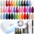 MEFA 34 Pcs Gel Nail Polish Kit with U V Light 48W, 20 Colors All Seasons Collection Nude Pink Red Gel Nail Polish Set with Base and Matte/Glossy Top Coat Nail Art Manicure Tools DIY Salon Home