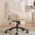 Criss Cross Chair with Flip-Up Armrests Wider & Thickened, Cross Legged Office Chair on Wheels Comfortable Adjustable Swivel, Ergonomic Desk Chair for Home Office, Vanity, Accent, White