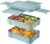 Bento Box Lunch Containers for Kids – Stackable Lunch Box with Utensil Set & 7 Compartments, 50oz/1500ml, 100% Leak-proof, BPA-free, Microwave, Dishwasher and Fridge Save, Office, School, Green