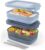 Ello 2-Pack Lunch Stack Plastic Food Storage Container Bento Box with Airtight, Leak-Proof Locking Plastic Lids and Silicone Base, BPA-Free, Freezer, Microwave, and Dishwasher Safe