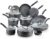 T-fal Ultimate Hard Anodized Nonstick Cookware Set 17 Piece, Oven Broiler Safe 400F, Lid Safe 350F, Kitchen Cooking Set w/ Fry Pans, Saucepans, Saute Pan, Griddle, Pots and Pans, Dishwasher Safe Black