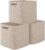 OIAHOMY Storage Cubes 11 Inch Storage Bins-3-Pack, Cotton Rope Woven Baskets for Organizing, Square Storage Baskets for Shelves Organizer, Classroom, Kids Toy Bins, Closet, Baby Nursery-Brown