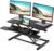 FITUEYES Height Adjustable Standing Desk 36” Wide Sit to Stand Converter Stand Up Desk Tabletop Workstation for Laptops Dual Monitor Riser Black SD309101WB